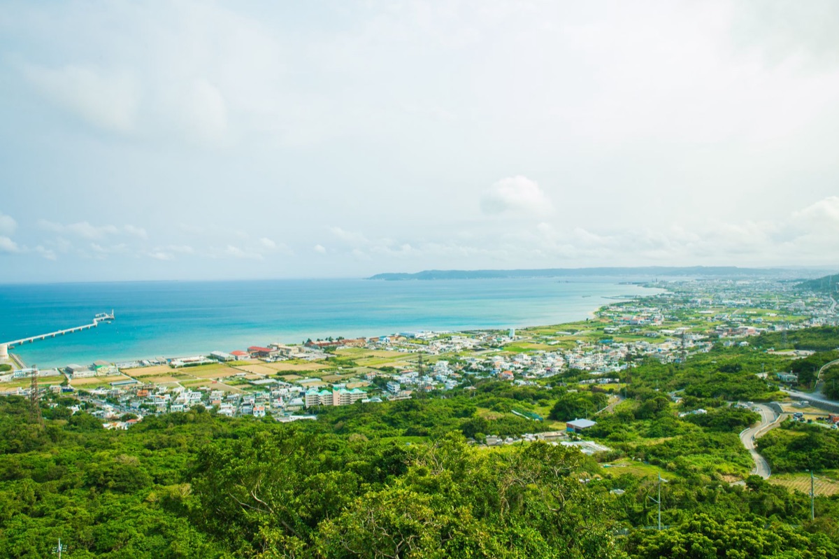Okinawa beach with clear blue water