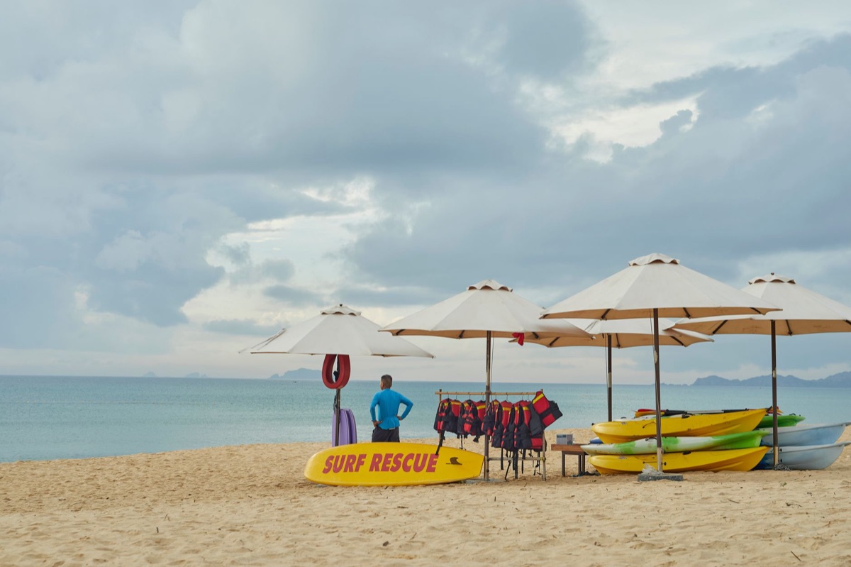 Okinawa beach with lifeguard