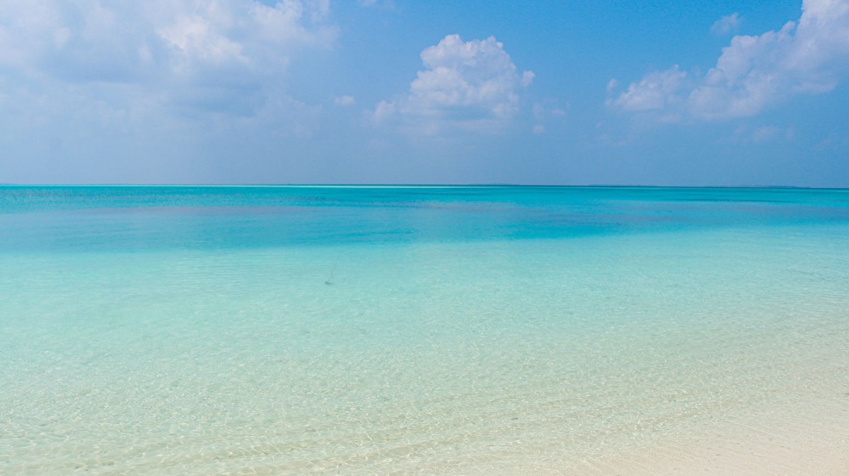 Okinawa beach with clear blue water and white sand