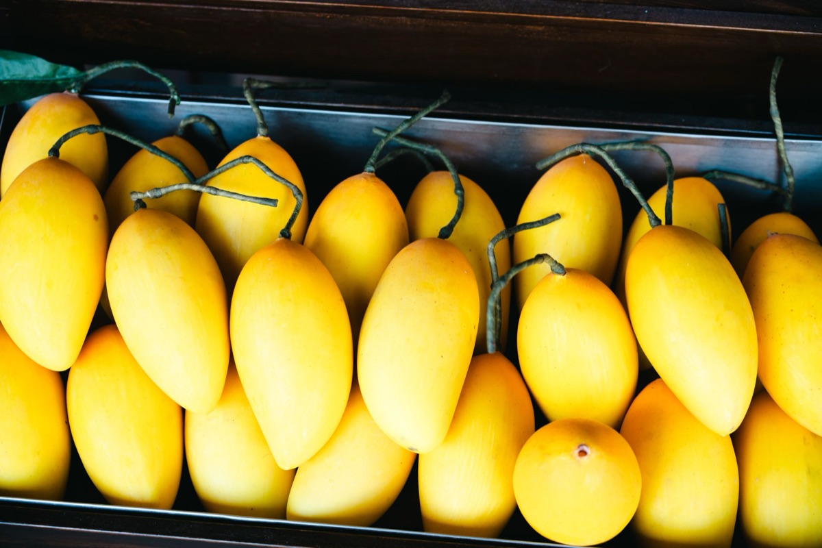 Okinawan fish market with fresh tropical fruits