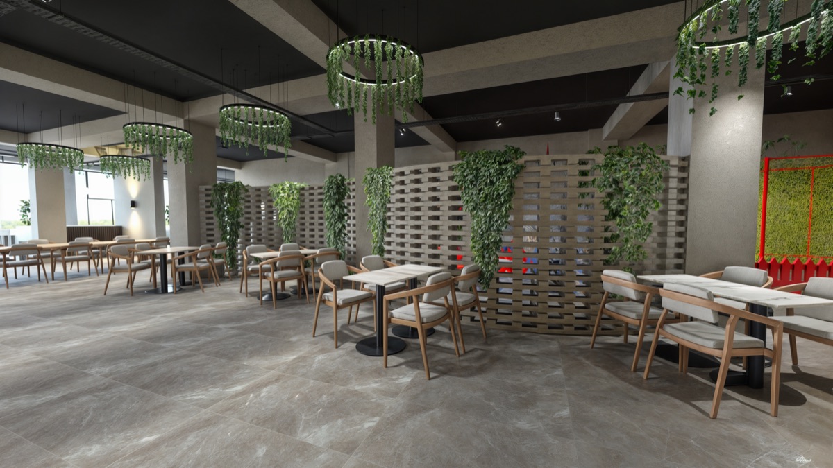 ristorante okinawese moderno con elementi tradizionali