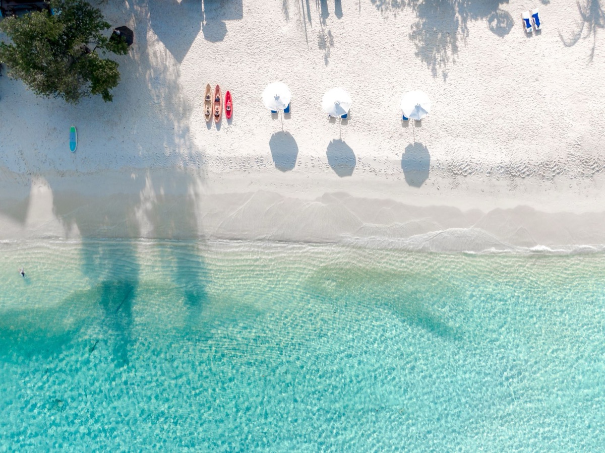 okinawan island with white sand beach