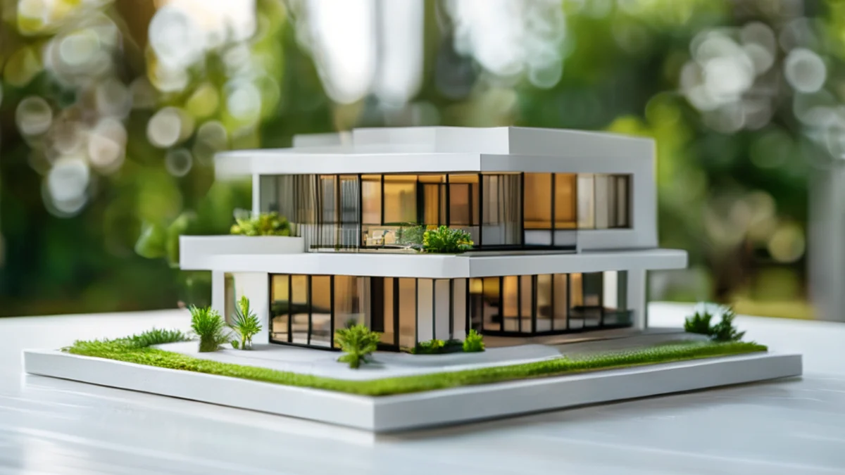 Modern 3D house model showing architectural details and interior layout.