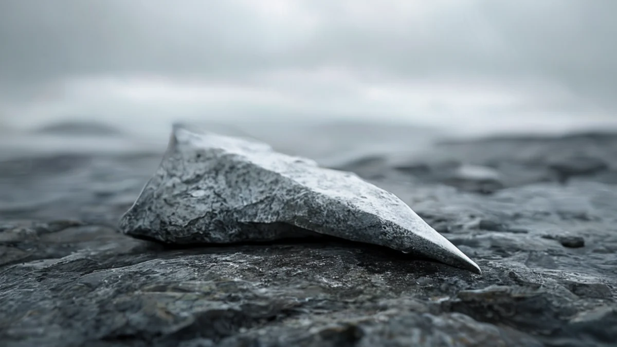 Piquet arctique : Un objet métallique vertical dans un environnement enneigé.